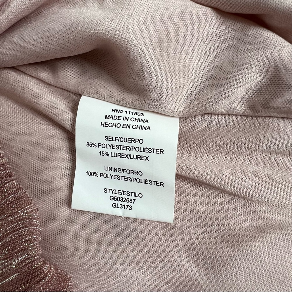 Sara Michelle Women blouse  Long Sleeve Sparkle Rose Gold  Size L - Picture 7 of 7